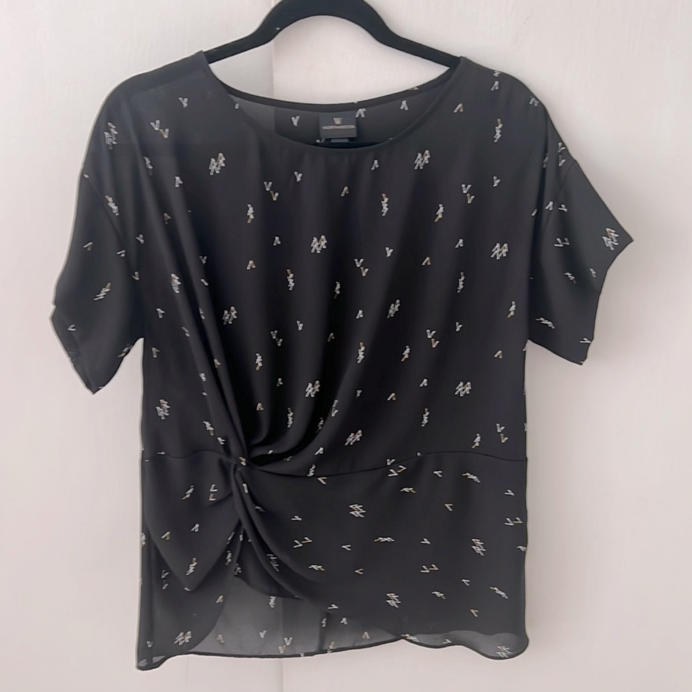 Black patterned Worthington blouse, size small